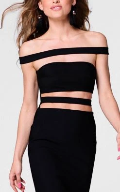 Tarik Ediz - Off The Shoulder Sheath Dress 50009