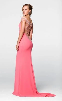 Formal Gowns Tarik Ediz - Off The Shoulder Sheath Dress 50057