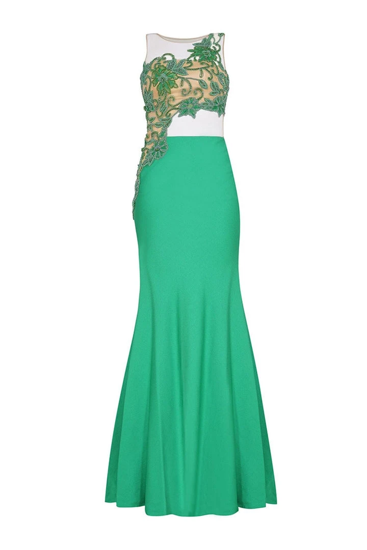 Tarik Ediz - One Shoulder Illusion Beaded Gown 92541 Formal Gowns 12 Tarik Ediz - One Shoulder Illusion Beaded Gown 92541 Formal Gowns