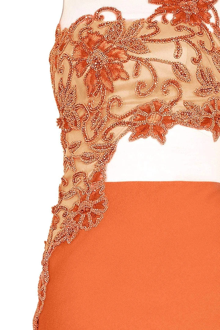 Tarik Ediz - One Shoulder Illusion Beaded Gown 92541 Formal Gowns 16 Tarik Ediz - One Shoulder Illusion Beaded Gown 92541 Formal Gowns