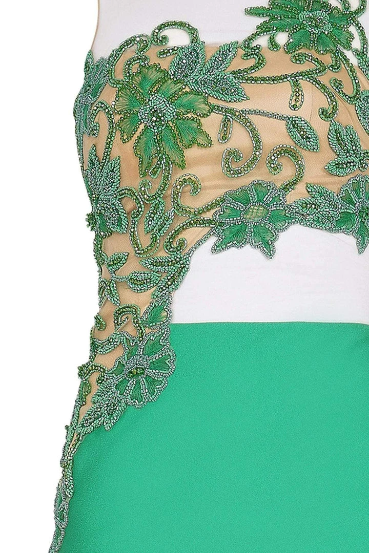 Tarik Ediz - One Shoulder Illusion Beaded Gown 92541 Formal Gowns 13 Tarik Ediz - One Shoulder Illusion Beaded Gown 92541 Formal Gowns