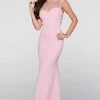 Formal Gowns Tarik Ediz - Pearl Embellished Sheath Dress 50084 1 Formal Gowns Tarik Ediz - Pearl Embellished Sheath Dress 50084