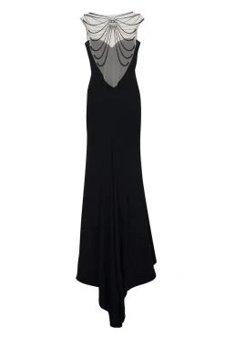 Formal Gowns Tarik Ediz - Pearl Embellished Sheath Dress 50084 18 Formal Gowns Tarik Ediz - Pearl Embellished Sheath Dress 50084