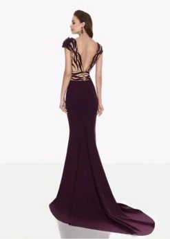 Formal Gowns Tarik Ediz - Plunging Mermaid Dress 92723