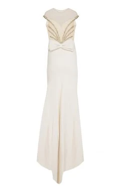 Tarik Ediz - Rhinestone Accented Sheath Gown 50097