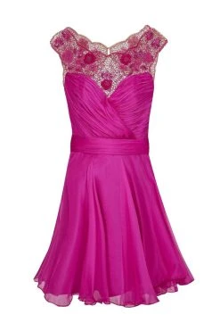 Cocktail Dresses Tarik Ediz - Scoop Neck A-Line Cocktail Dress 90369