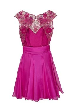 Cocktail Dresses Tarik Ediz - Scoop Neck A-Line Cocktail Dress 90369