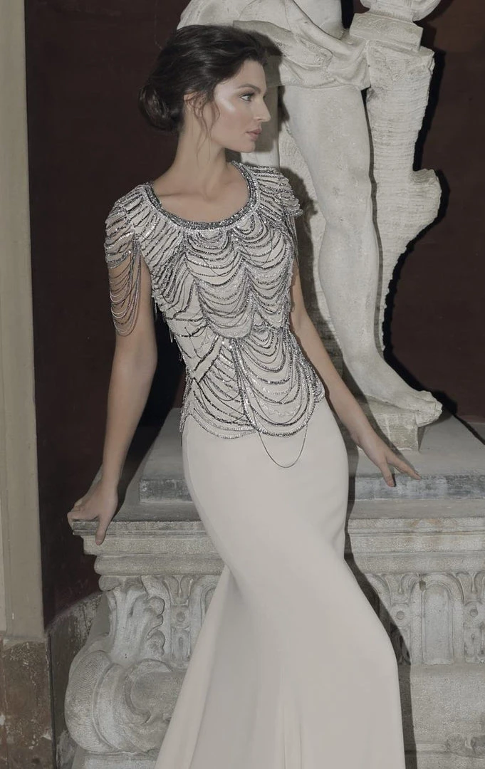 Tarik Ediz - Scoop Neck Sheath Gown 92760 Formal Gowns 4 Tarik Ediz - Scoop Neck Sheath Gown 92760 Formal Gowns