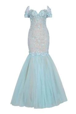 Formal Gowns Tarik Ediz - Sexy Back Floral Accent Mermaid Gown 92347 15 Formal Gowns Tarik Ediz - Sexy Back Floral Accent Mermaid Gown 92347