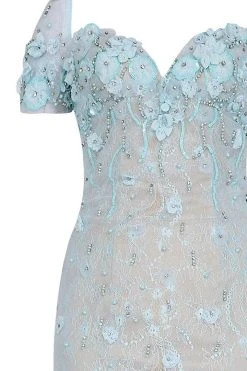 Formal Gowns Tarik Ediz - Sexy Back Floral Accent Mermaid Gown 92347 16 Formal Gowns Tarik Ediz - Sexy Back Floral Accent Mermaid Gown 92347