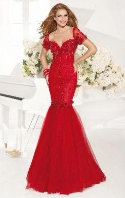 Formal Gowns Tarik Ediz - Sexy Back Floral Accent Mermaid Gown 92347 11 Formal Gowns Tarik Ediz - Sexy Back Floral Accent Mermaid Gown 92347