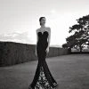 Tarik Ediz - Sheer Boat Neck Evening Gown 92612 Formal Gowns
