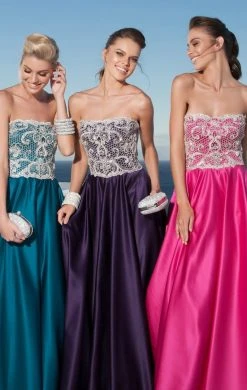 Tarik Ediz - Strapless Lace Gown 92657