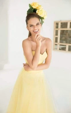 Formal Gowns Tarik Ediz - Sweetheart Gown With Sheer Halter Overlay 92555