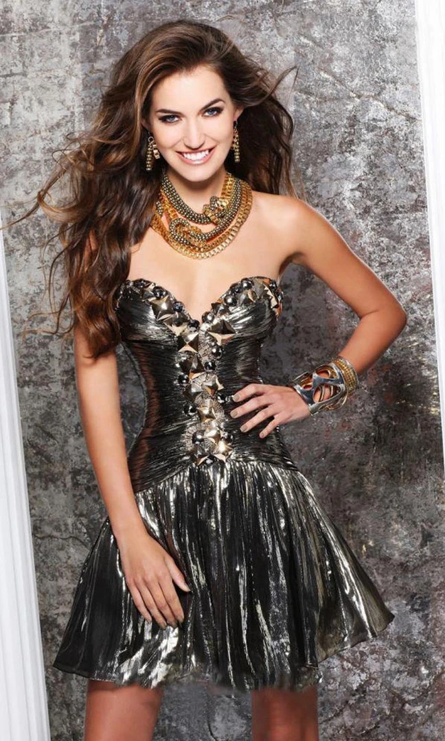 Cocktail Dresses Tarik Ediz - Sweetheart Neck A-Line Short Dress 90342 - 1 Pc Green/Gold In Size 6 Available 3 Cocktail Dresses Tarik Ediz - Sweetheart Neck A-Line Short Dress 90342 - 1 Pc Green/Gold In Size 6 Available