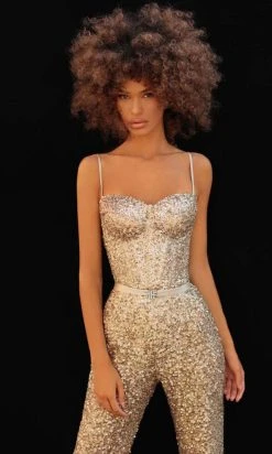 Formal Gowns Tarik Ediz - Sweetheart Sequin Evening Jumpsuit 51163 - 1 Pc Pink In Size 6 Available 7 Formal Gowns Tarik Ediz - Sweetheart Sequin Evening Jumpsuit 51163 - 1 Pc Pink In Size 6 Available