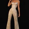 Formal Gowns Tarik Ediz - Sweetheart Sequin Evening Jumpsuit 51163 - 1 Pc Pink In Size 6 Available 1 Formal Gowns Tarik Ediz - Sweetheart Sequin Evening Jumpsuit 51163 - 1 Pc Pink In Size 6 Available