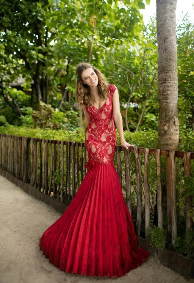 Formal Gowns Tarik Ediz - Taffeta Trumpet Gown 92680 6 Formal Gowns Tarik Ediz - Taffeta Trumpet Gown 92680