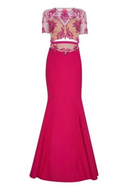 Formal Gowns Tarik Ediz - Two Piece Beaded Mermaid Dress 50108