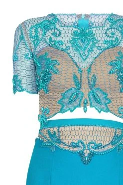 Formal Gowns Tarik Ediz - Two Piece Beaded Mermaid Dress 50108