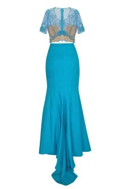 Formal Gowns Tarik Ediz - Two Piece Beaded Mermaid Dress 50108