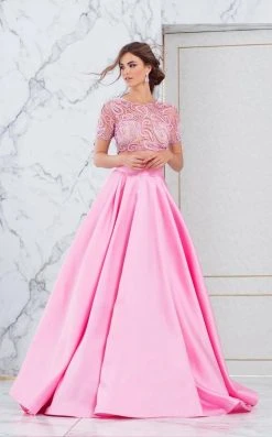 Tarik Ediz - Two Piece Jewel Neck Ballgown 50010 Formal Gowns