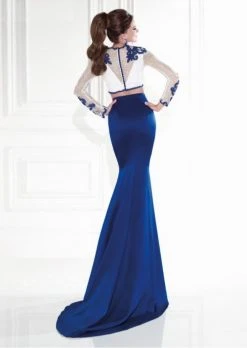 Formal Gowns Tarik Ediz - Two-Piece Lace V-Neck Long Gown 92575
