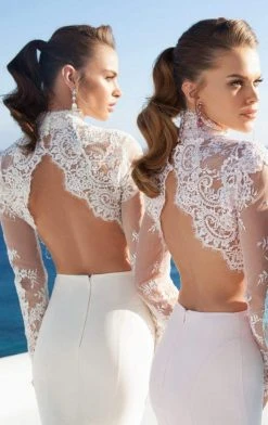 Formal Gowns Tarik Ediz - Two-Piece Long Sleeve Gown 92559