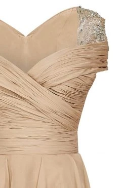 Tarik Ediz - V-Neck A-Line Dress 90386 Cocktail Dresses