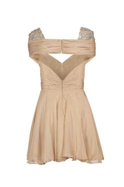 Tarik Ediz - V-Neck A-Line Dress 90386 Cocktail Dresses