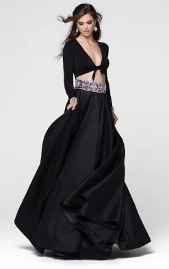 Tarik Ediz - V-Neck A-Line Gown 50018 Formal Gowns