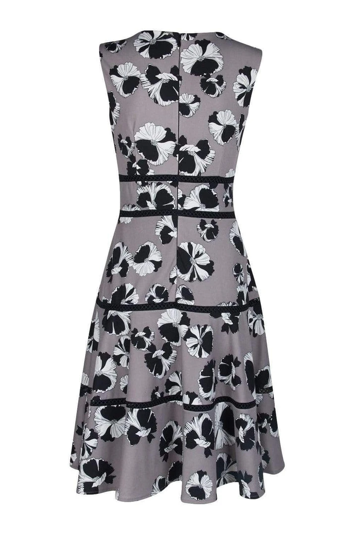 Taylor - 1169M Floral Print V Neck Sleeveless Crepe Dress Cocktail Dresses 6 Taylor - 1169M Floral Print V Neck Sleeveless Crepe Dress Cocktail Dresses