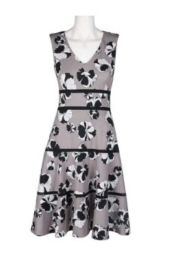 Taylor - 1169M Floral Print V Neck Sleeveless Crepe Dress Cocktail Dresses 9 Taylor - 1169M Floral Print V Neck Sleeveless Crepe Dress Cocktail Dresses