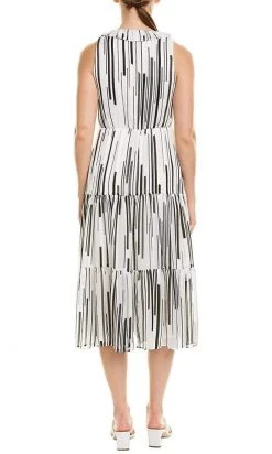 Taylor - 1521M Sleeveless Lace Up Bodice Print Dress