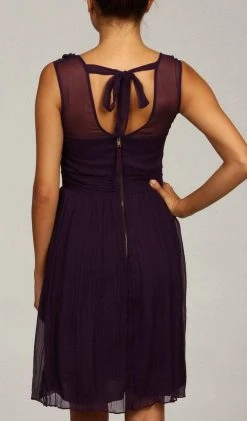 Taylor - 2342M Appliqued Shirr Bodice A-Line Dress