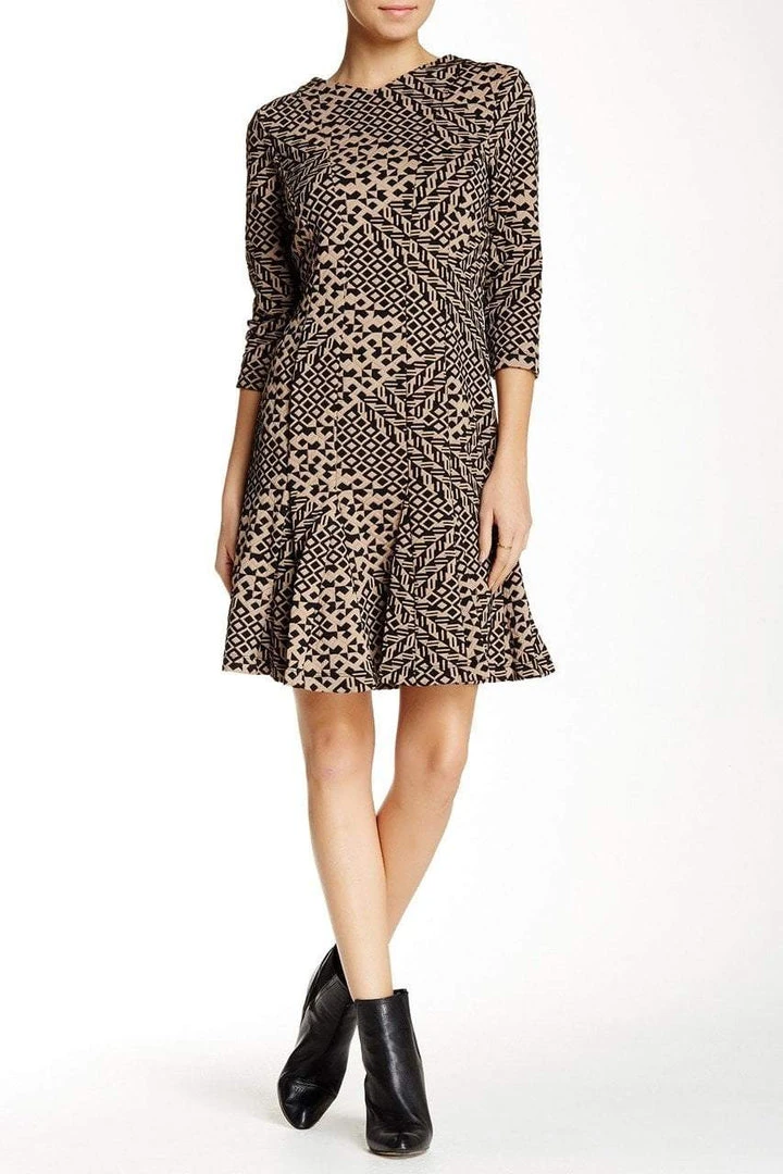 Taylor - 5641M Geometric Print Jacquard Dress Cocktail Dresses 3 Taylor - 5641M Geometric Print Jacquard Dress Cocktail Dresses