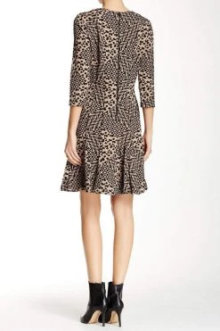 Taylor - 5641M Geometric Print Jacquard Dress Cocktail Dresses