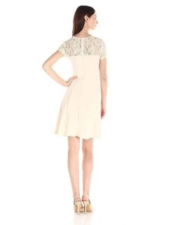 Cocktail Dresses Taylor - 7001M Short Sleeve Lace Flutter Dress 8 Cocktail Dresses Taylor - 7001M Short Sleeve Lace Flutter Dress