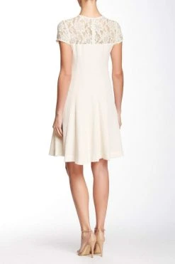 Cocktail Dresses Taylor - 7001M Short Sleeve Lace Flutter Dress 10 Cocktail Dresses Taylor - 7001M Short Sleeve Lace Flutter Dress