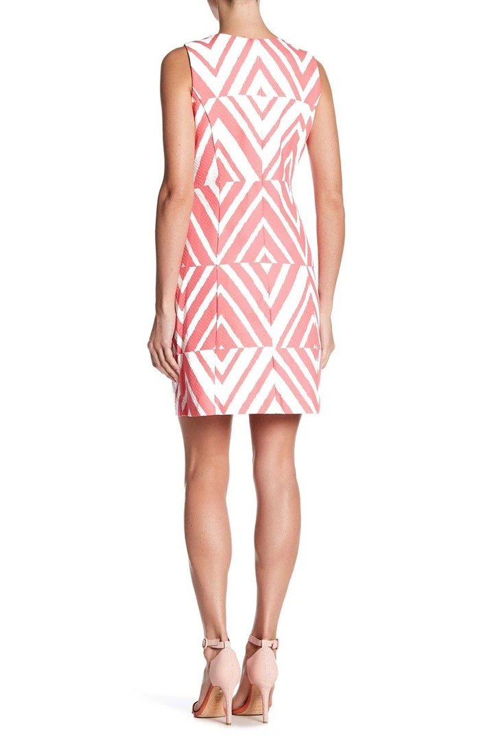 Taylor - 8773MX Sleeveless Chevron Print Cotton Dress 4 Taylor - 8773MX Sleeveless Chevron Print Cotton Dress