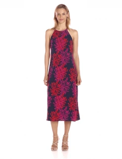 Cocktail Dresses Taylor - 8949M Fern Print Jersey Dress