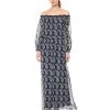 Taylor - 9604M Off Shoulder Printed Chiffon Maxi Dress Formal Gowns 1 Taylor - 9604M Off Shoulder Printed Chiffon Maxi Dress Formal Gowns