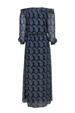 Taylor - 9604M Off Shoulder Printed Chiffon Maxi Dress Formal Gowns