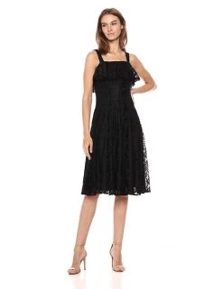 Taylor - 9737M Ruffled Panel Lace A-Line Dress Cocktail Dresses