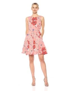 Taylor - 9757MJ Floral Print Short A-Line Dress Cocktail Dresses