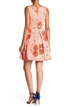 Taylor - 9757MJ Floral Print Short A-Line Dress Cocktail Dresses 12 Taylor - 9757MJ Floral Print Short A-Line Dress Cocktail Dresses