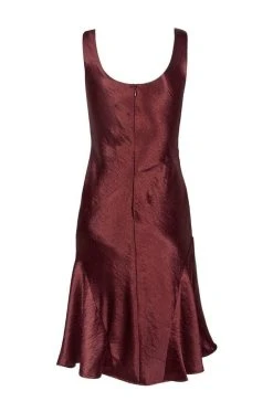 Taylor - 9973M Cowl Neck Satin Asymmetrical Hemmed Dress