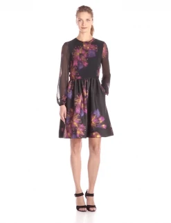 Taylor - Floral Jewel Neck Dress 5910M