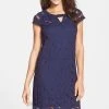 Cocktail Dresses Taylor Floral Lace Cutout Dress 5448M -1 Pc Navy In Size 6 Available
