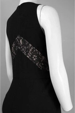 Taylor - Floral Lace Insert Crepe Flare Jumpsuit 5240M 9 Taylor - Floral Lace Insert Crepe Flare Jumpsuit 5240M